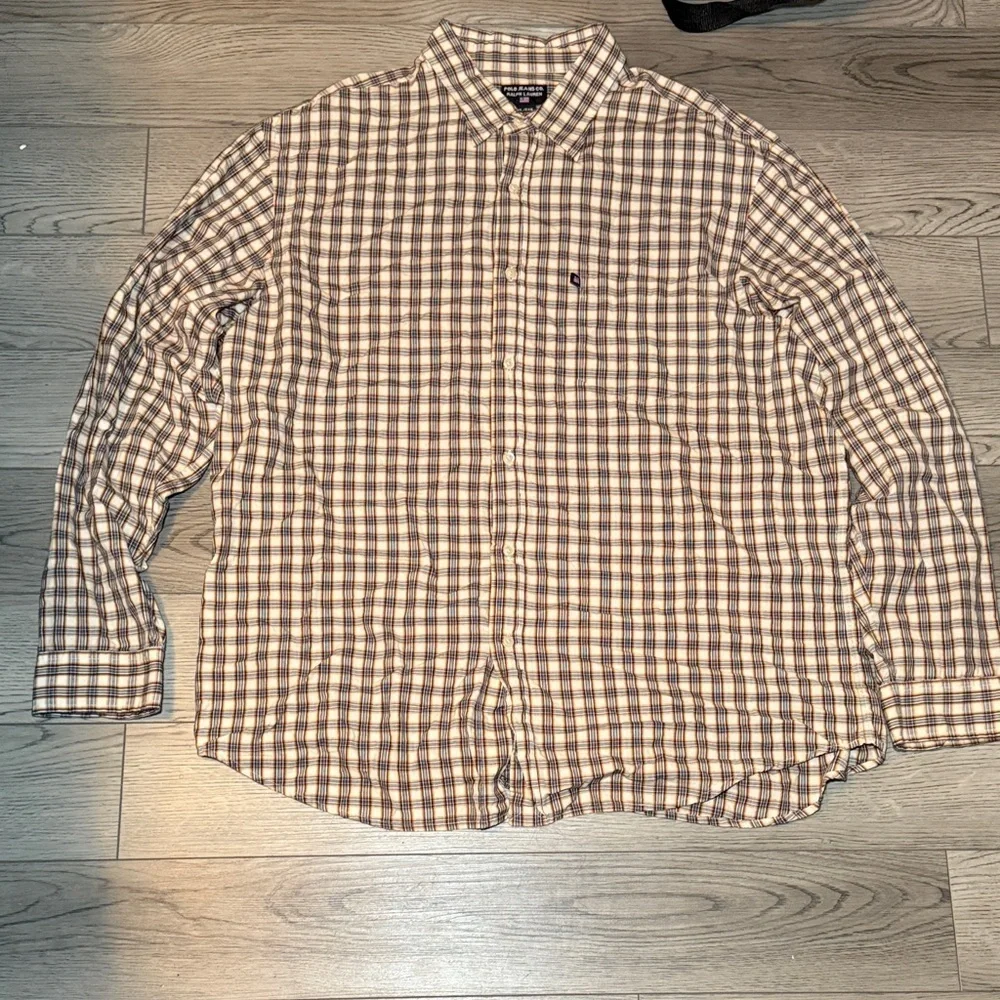 Vintage Polo Jeans Co Ralph Lauren Checked Long Sleeve Button Down Shirt Men XL
